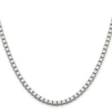 925 White Gold 3.75 mm Box Chain Necklace, Polished