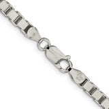 925 White Gold 4.5 mm Box Chain Necklace, Polished alternate angle