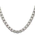 925 White Gold 7 mm Box Chain Necklace, Polished