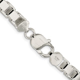925 White Gold 7 mm Box Chain Necklace, Polished alternate angle