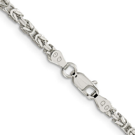 925 White Gold 2.5 mm Polished Chain Necklace, Solid alternate angle