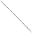 925 White Gold 2.5 mm Polished Chain Bracelet, Solid