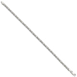925 White Gold 2.5 mm Polished Chain Bracelet, Solid