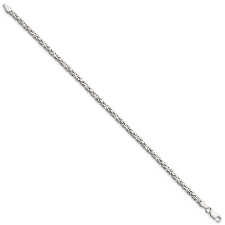 925 White Gold 2.5 mm Polished Chain Bracelet, Solid