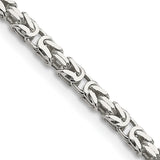 925 White Gold 2.5 mm Polished Chain Necklace, Solid detail view