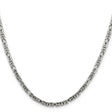 925 White Gold 3.25 mm Polished Chain Necklace, Solid