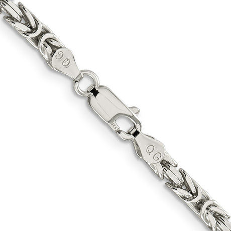 925 White Gold 3.25 mm Polished Chain Necklace, Solid alternate angle