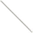 925 White Gold 3.25 mm Polished Chain Bracelet, Solid