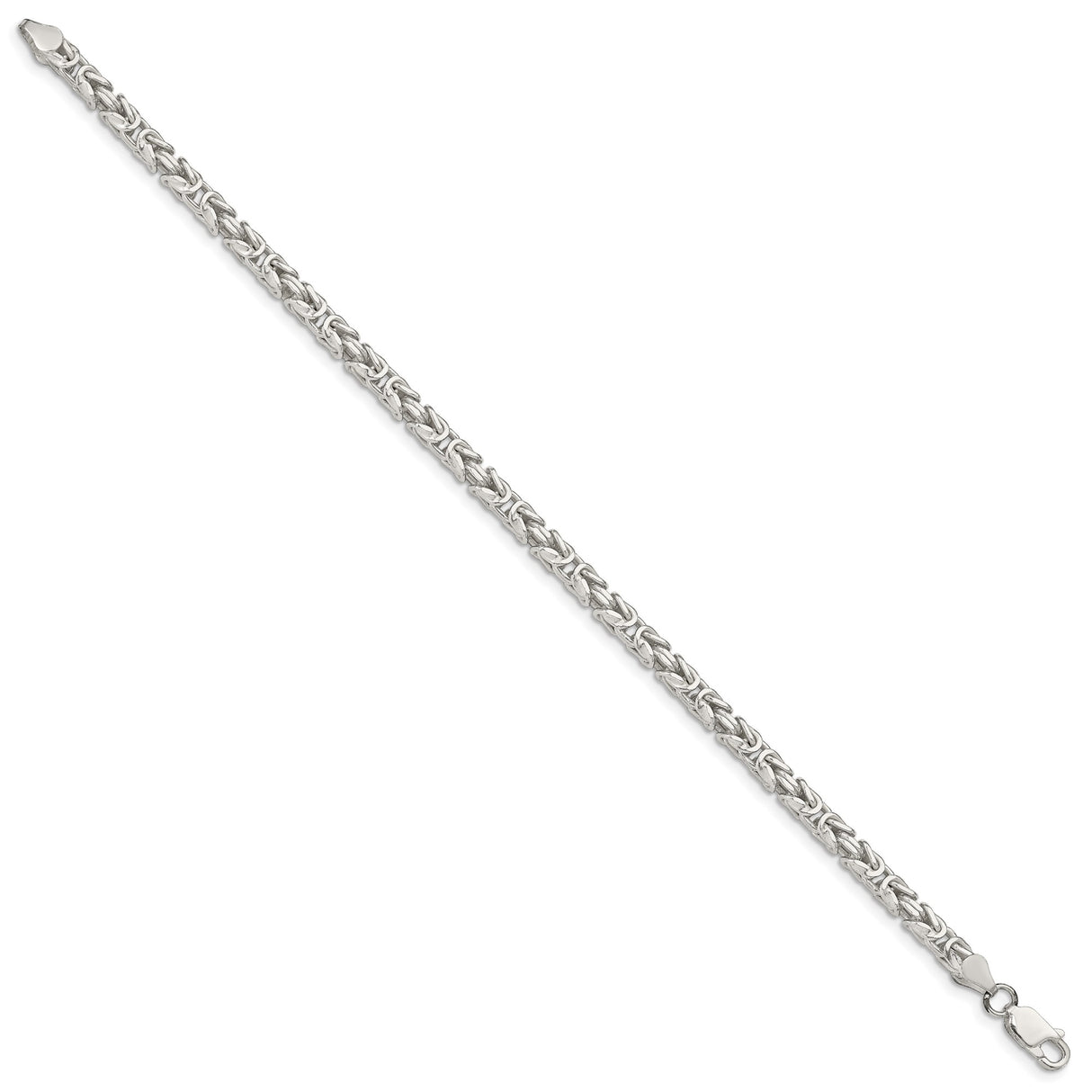 925 White Gold 3.25 mm Polished Chain Bracelet, Solid
