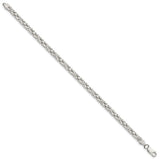 925 White Gold 3.25 mm Polished Chain Bracelet, Solid