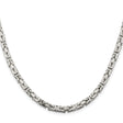 925 White Gold 4.25 mm Polished Chain Necklace, Solid