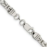 925 White Gold 4.25 mm Polished Chain Necklace, Solid alternate angle