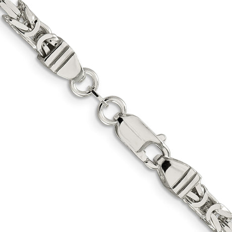 925 White Gold 4.25 mm Polished Chain Necklace, Solid alternate angle