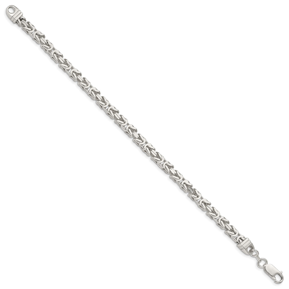 925 White Gold 4.25 mm Polished Chain Bracelet, Solid