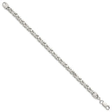 925 White Gold 4.25 mm Polished Chain Bracelet, Solid