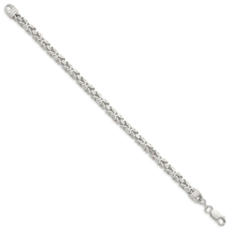 925 White Gold 4.25 mm Polished Chain Bracelet, Solid