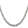 925 White Gold 5 mm Polished Chain Necklace, Solid