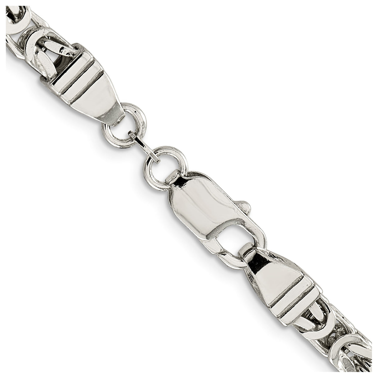 925 White Gold 5 mm Polished Chain Necklace, Solid alternate angle