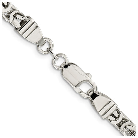 925 White Gold 5 mm Polished Chain Necklace, Solid alternate angle