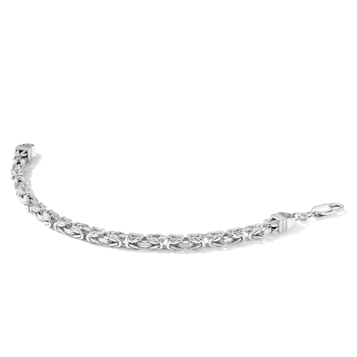 925 White Gold 5 mm Polished Chain Bracelet, Solid alternate angle
