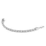 925 White Gold 5 mm Polished Chain Bracelet, Solid alternate angle