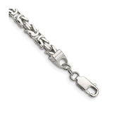 925 White Gold 5 mm Polished Chain Bracelet, Solid shown for scale