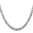 925 White Gold 6 mm Polished Chain Necklace, Solid