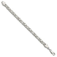 925 White Gold 6 mm Polished Chain Bracelet, Solid