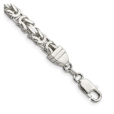 925 White Gold 6 mm Polished Chain Bracelet, Solid shown for scale
