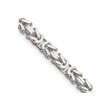 925 White Gold 6 mm Polished Chain Necklace, Solid detail view