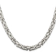 925 White Gold 7.5 mm Polished Chain Necklace, Solid