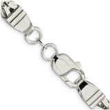 925 White Gold 7.5 mm Polished Chain Necklace, Solid alternate angle