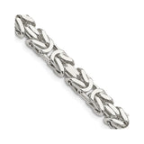 925 White Gold 7.5 mm Polished Chain Necklace, Solid detail view
