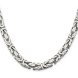 925 White Gold 8.25 mm Polished Chain Necklace, Solid