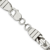 925 White Gold 8.25 mm Polished Chain Necklace, Solid alternate angle