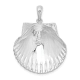 Sterling Silver Scallop Shell Pendant, Camino de Santiago Symbol, Ocean Charm for Women