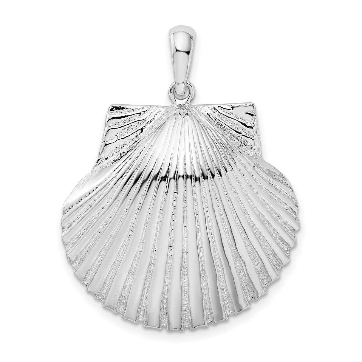 Sterling Silver Scallop Shell Pendant, Camino de Santiago Symbol, Ocean Charm for Women