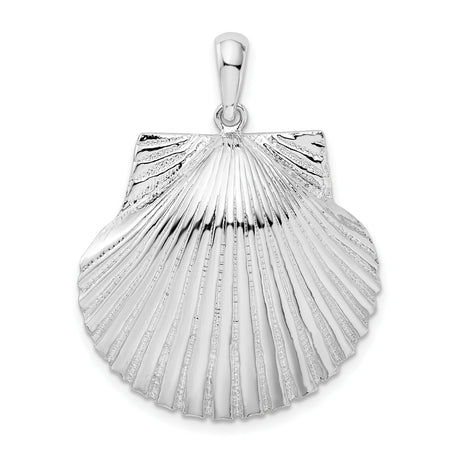 Sterling Silver Scallop Shell Pendant, Camino de Santiago Symbol, Ocean Charm for Women
