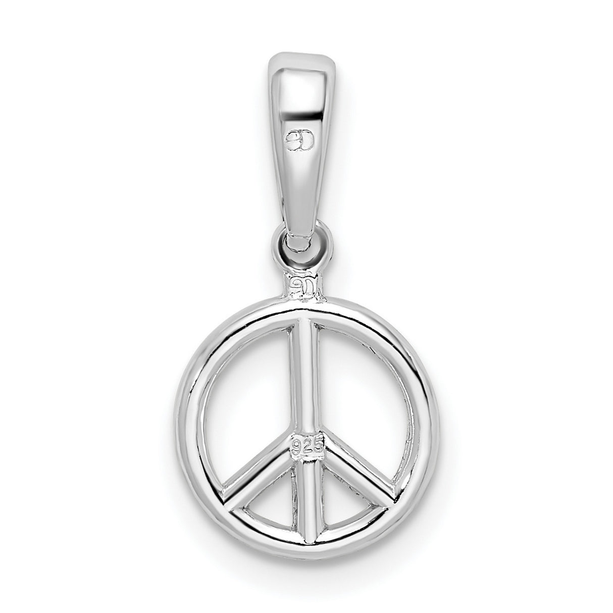 Sterling Silver Peace Sign Pendant, Boho Hippie Style Spiritual Charm for Women and Unisex Wear