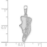 Sterling Silver Hilton Head Island Pendant with Island Outline Design, Unisex Travel Charm