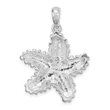 Sterling Silver Starfish Pendant, Textured Ocean-Inspired Nautical Jewelry for Women