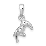 Sterling Silver Toucan Bird Pendant, Tropical Jungle Wildlife Design for Women and Unisex Use