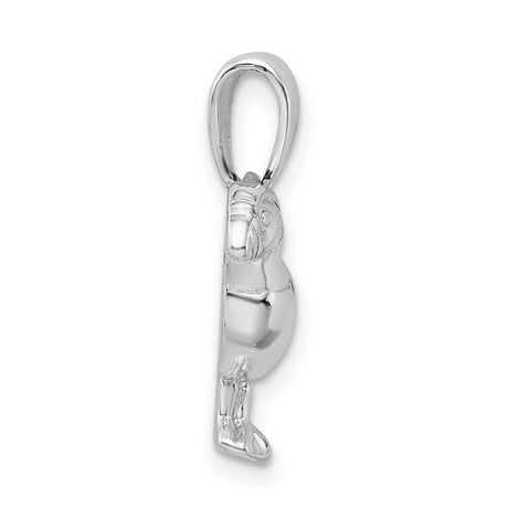 Sterling Silver Puffin Pendant, Detailed 3D Bird Charm, Coastal Wildlife Theme for Women or Unisex