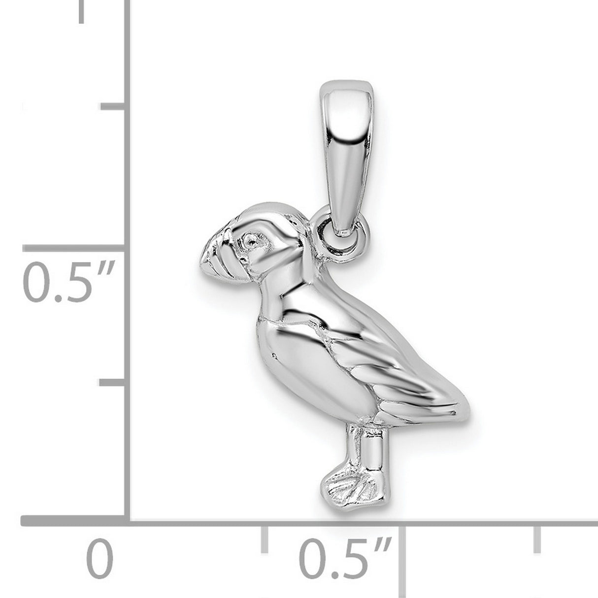 Sterling Silver Puffin Pendant, Detailed 3D Bird Charm, Coastal Wildlife Theme for Women or Unisex