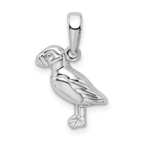 Sterling Silver Puffin Pendant, Detailed 3D Bird Charm, Coastal Wildlife Theme for Women or Unisex