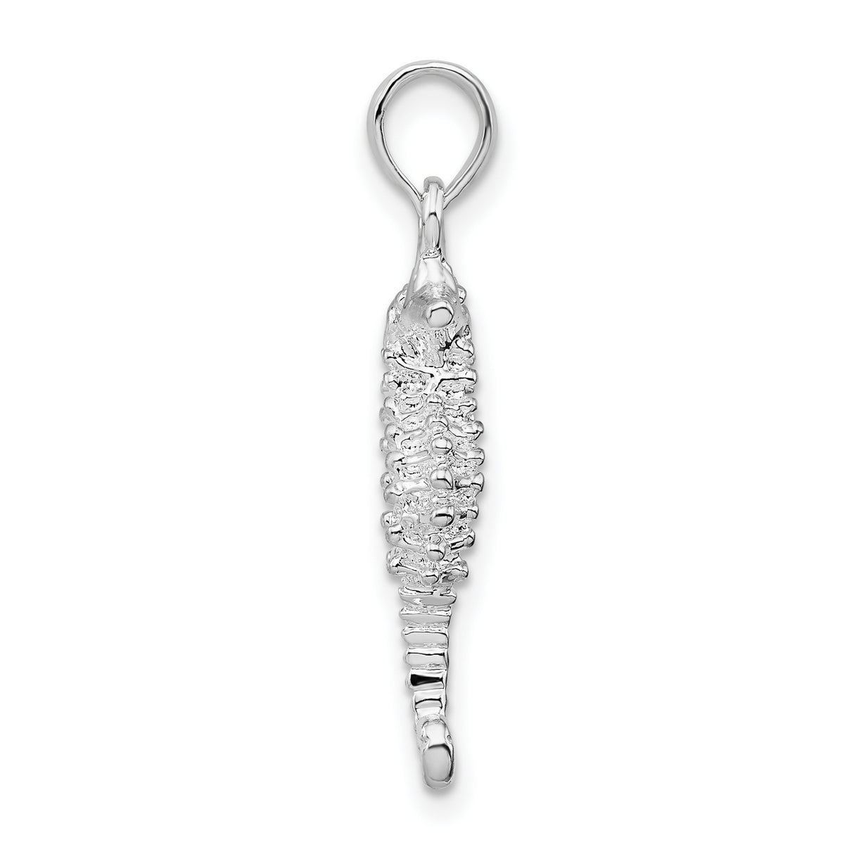 Sterling Silver Seahorse Pendant with Textured Marine Life Design for Women