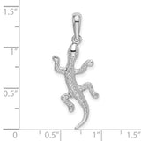 Sterling Silver Lizard Pendant with Textured Gecko Design, Animal Totem Jewelry for Nature Lovers