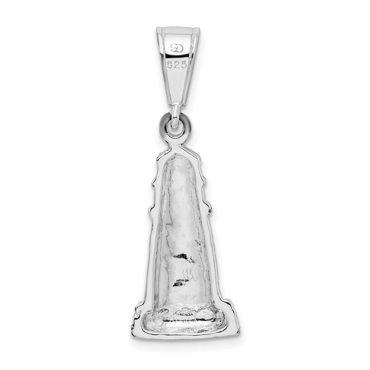 Sterling Silver Lighthouse Pendant with Spiral Design, Nautical Maritime Theme