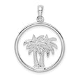 Sterling Silver Palm Tree Pendant with Double Palm Design, Tropical Island Theme Jewelry