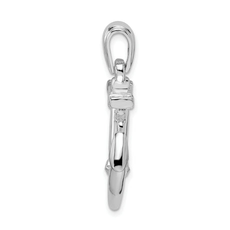Sterling Silver Anchor Pendant with Chain Detail, Nautical Christian Symbol, Unisex Jewelry